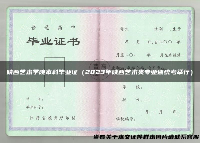 陕西艺术学院本科毕业证（2023年陕西艺术类专业课统考举行）