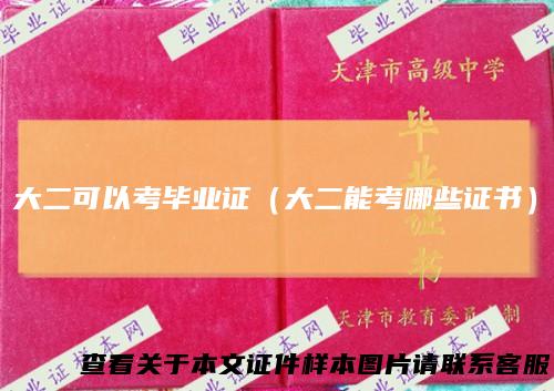 大二可以考毕业证(大二能考哪些证书)