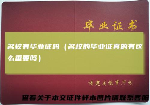 名校有毕业证吗(名校的毕业证真的有这么重要吗)