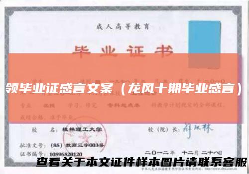 领毕业证感言文案（龙风十期毕业感言）