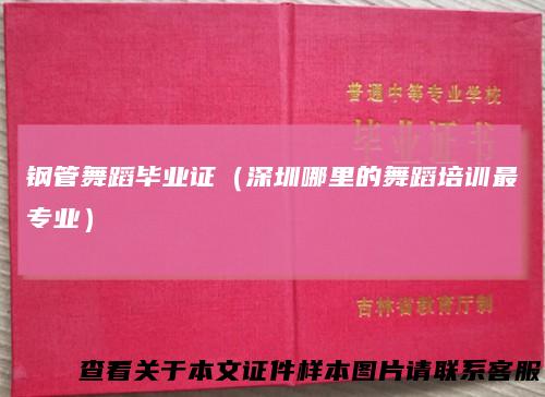 钢管舞蹈毕业证（深圳哪里的舞蹈培训最专业）
