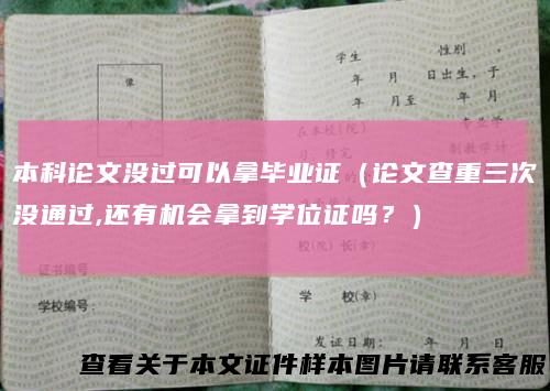 本科论文没过可以拿毕业证（论文查重三次没通过,还有机会拿到学位证吗？）