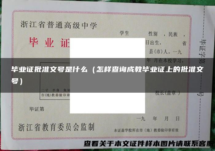 毕业证批准文号是什么（怎样查询成教毕业证上的批准文号）