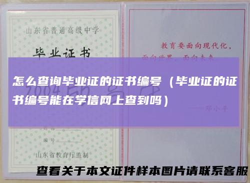 怎么查询毕业证的证书编号（毕业证的证书编号能在学信网上查到吗）