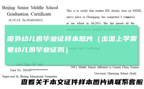 国外幼儿园毕业证样本照片(出国上学需要幼儿园毕业证吗)