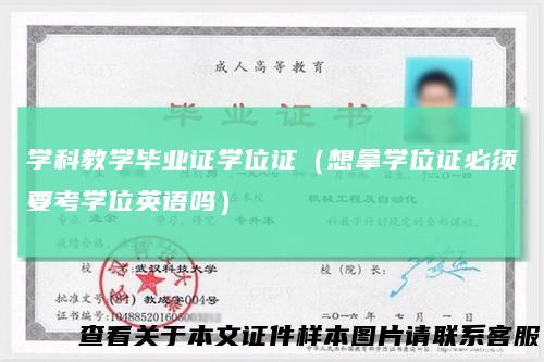 学科教学毕业证学位证（想拿学位证必须要考学位英语吗）