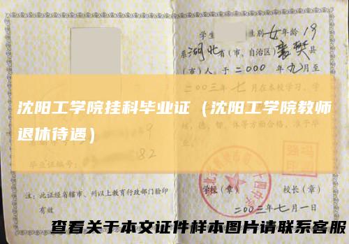 沈阳工学院挂科毕业证（沈阳工学院教师退休待遇）