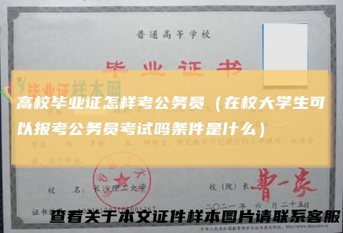 高校毕业证怎样考公务员（在校大学生可以报考公务员考试吗条件是什么）
