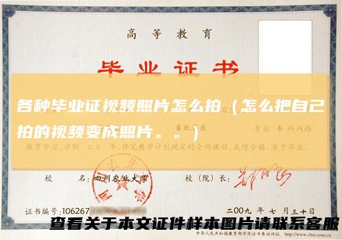 各种毕业证视频照片怎么拍（怎么把自己拍的视频变成照片。。）