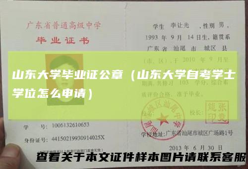 山东大学毕业证公章（山东大学自考学士学位怎么申请）