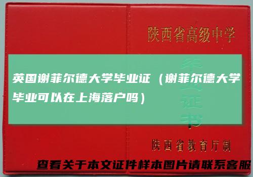 英国谢菲尔德大学毕业证（谢菲尔德大学毕业可以在上海落户吗）
