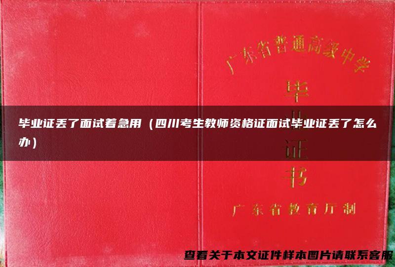 毕业证丢了面试着急用（四川考生教师资格证面试毕业证丢了怎么办）