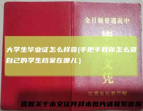 大学生毕业证怎么样查(手把手教你怎么查自己的学生档案在哪儿）