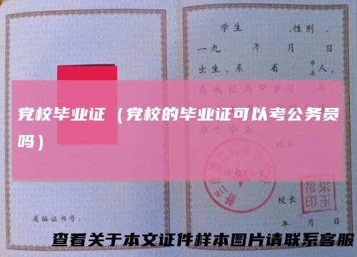 党校毕业证（党校的毕业证可以考公务员吗）