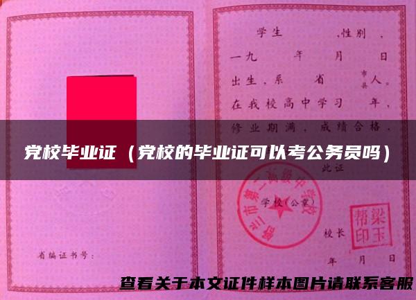 党校毕业证（党校的毕业证可以考公务员吗）