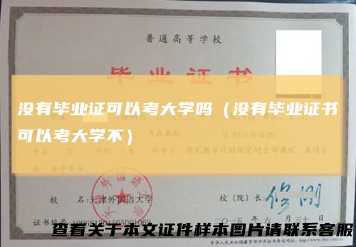 没有毕业证可以考大学吗（没有毕业证书可以考大学不）