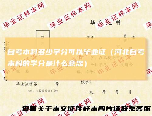 自考本科多少学分可以毕业证（河北自考本科的学分是什么意思）
