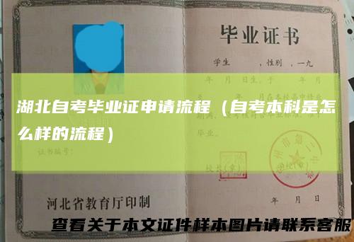 湖北自考毕业证申请流程（自考本科是怎么样的流程）