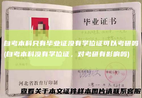 自考本科只有毕业证没有学位证可以考研吗(自考本科没有学位证，对考研有影响吗)