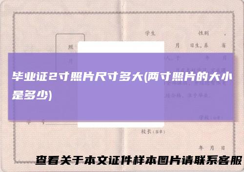 毕业证2寸照片尺寸多大(两寸照片的大小是多少)