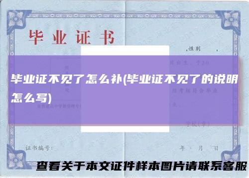 毕业证不见了怎么补(毕业证不见了的说明怎么写)