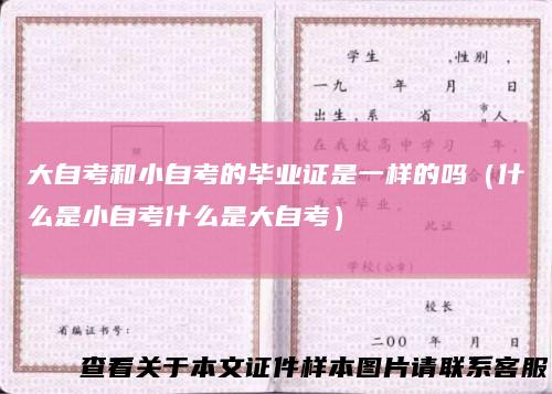 大自考和小自考的毕业证是一样的吗（什么是小自考什么是大自考）