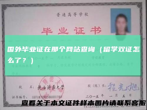 国外毕业证在那个网站查询（留学双证怎么了？）