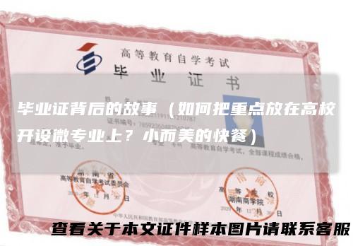 毕业证背后的故事(如何把重点放在高校开设微专业上?小而美的快餐)