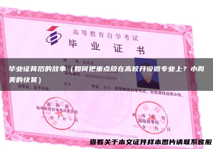毕业证背后的故事（如何把重点放在高校开设微专业上？小而美的快餐）