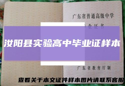 汝阳县实验高中毕业证样本