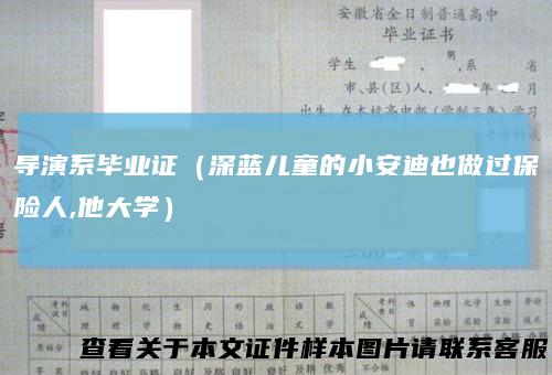 导演系毕业证（深蓝儿童的小安迪也做过保险人,他大学）