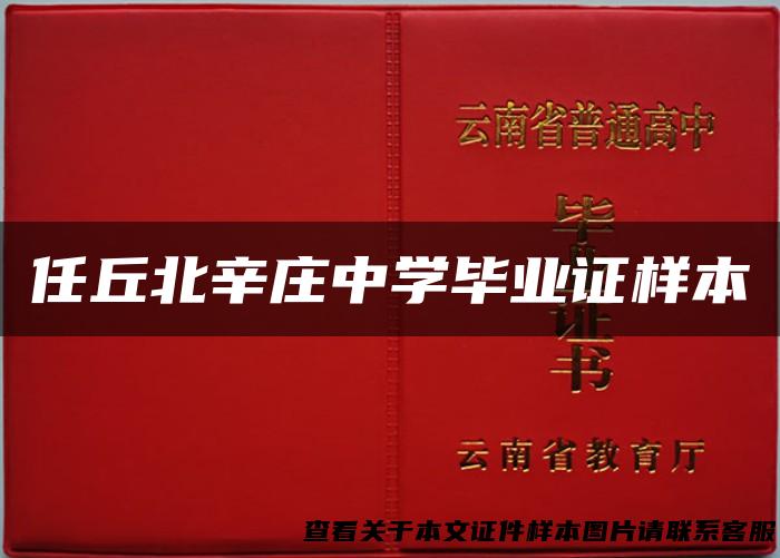 任丘北辛庄中学毕业证样本