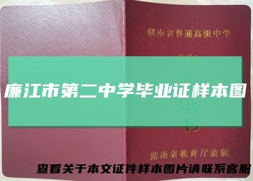 廉江市第二中学毕业证样本图