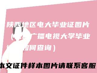 陕西地区电大毕业证图片（陕西广播电视大学毕业证书如何查询）