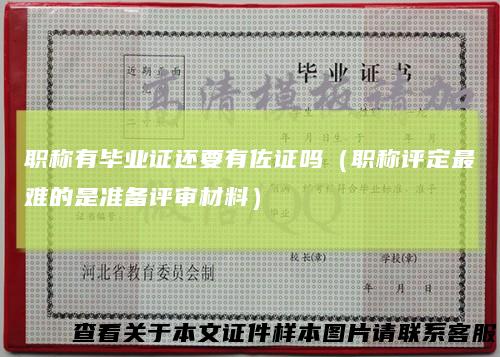 职称有毕业证还要有佐证吗（职称评定最难的是准备评审材料）