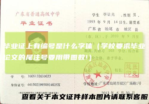 毕业证上有编号是什么字体（学校要求毕业论文的尾注号要用带圈数!）