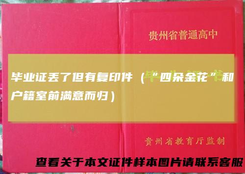 毕业证丢了但有复印件（“四朵金花”和户籍室前满意而归）