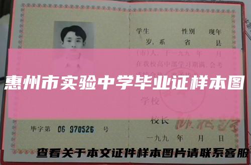 惠州市实验中学毕业证样本图