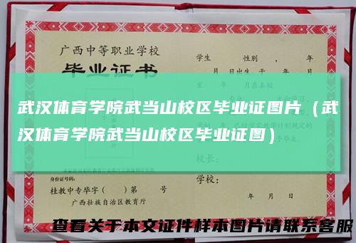 武汉体育学院武当山校区毕业证图片（武汉体育学院武当山校区毕业证图）