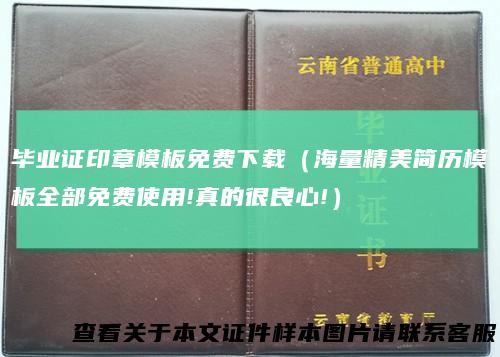 毕业证印章模板免费下载（海量精美简历模板全部免费使用!真的很良心!）