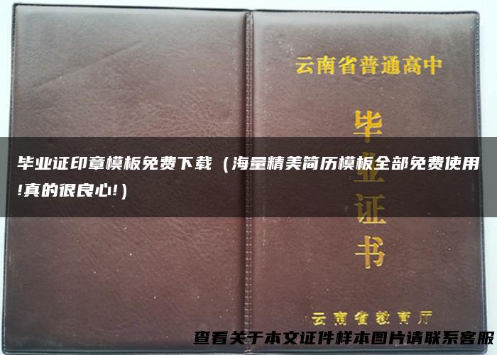 毕业证印章模板免费下载（海量精美简历模板全部免费使用!真的很良心!）